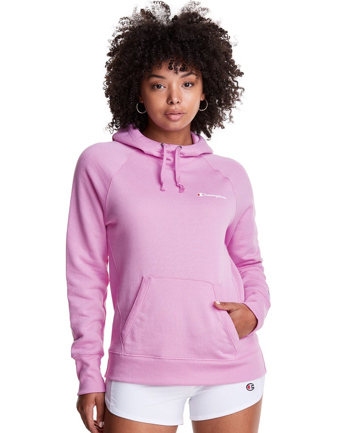 Champion Powerblend Script Logo Hoodie Dames - Roze - Belgie 8327QOXWA